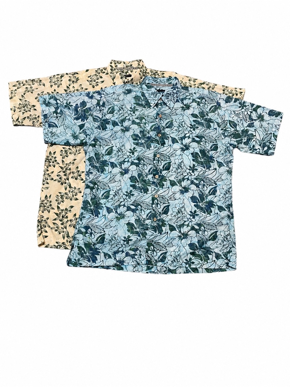(2) Men's Pete Huntington Bali Shirts Size XL Tropical Resortwear Coastal